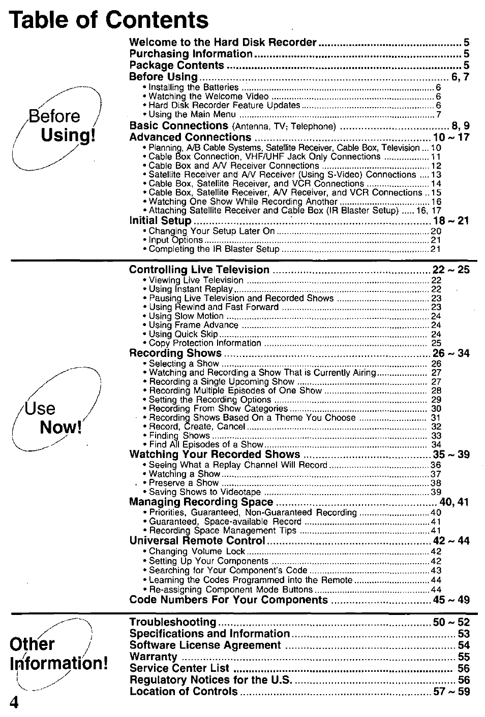 Panasonic PV-HS1000 User Manual | Page 4 / 62