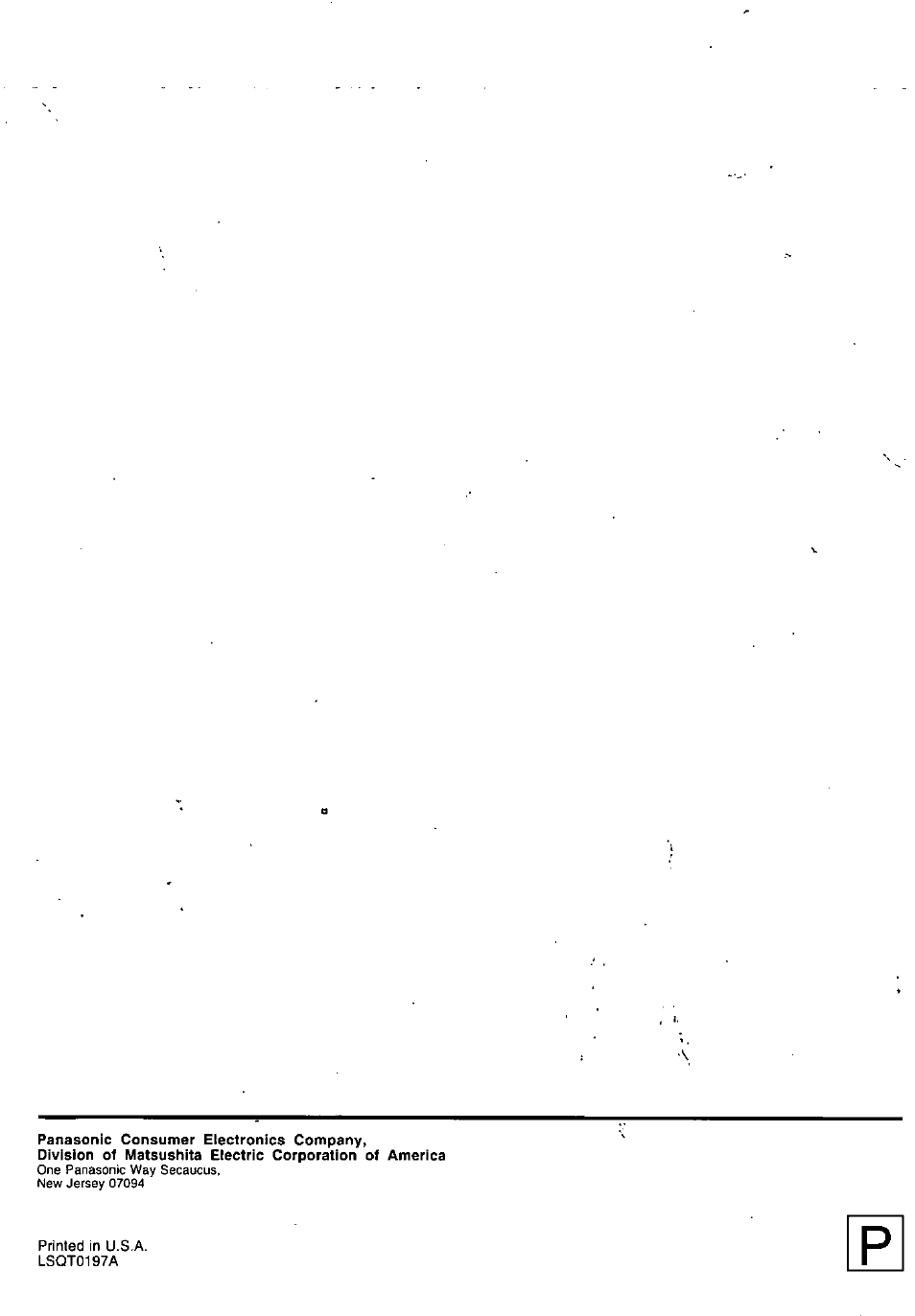 Panasonic PV-HS1000 User Manual | Page 62 / 62