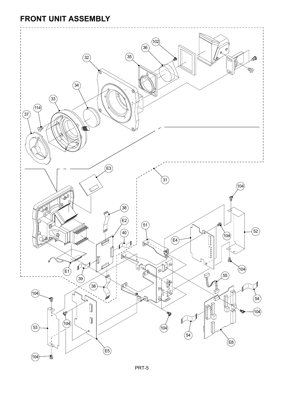 Front unit assembly | Panasonic AW-E750 User Manual | Page 6 / 10