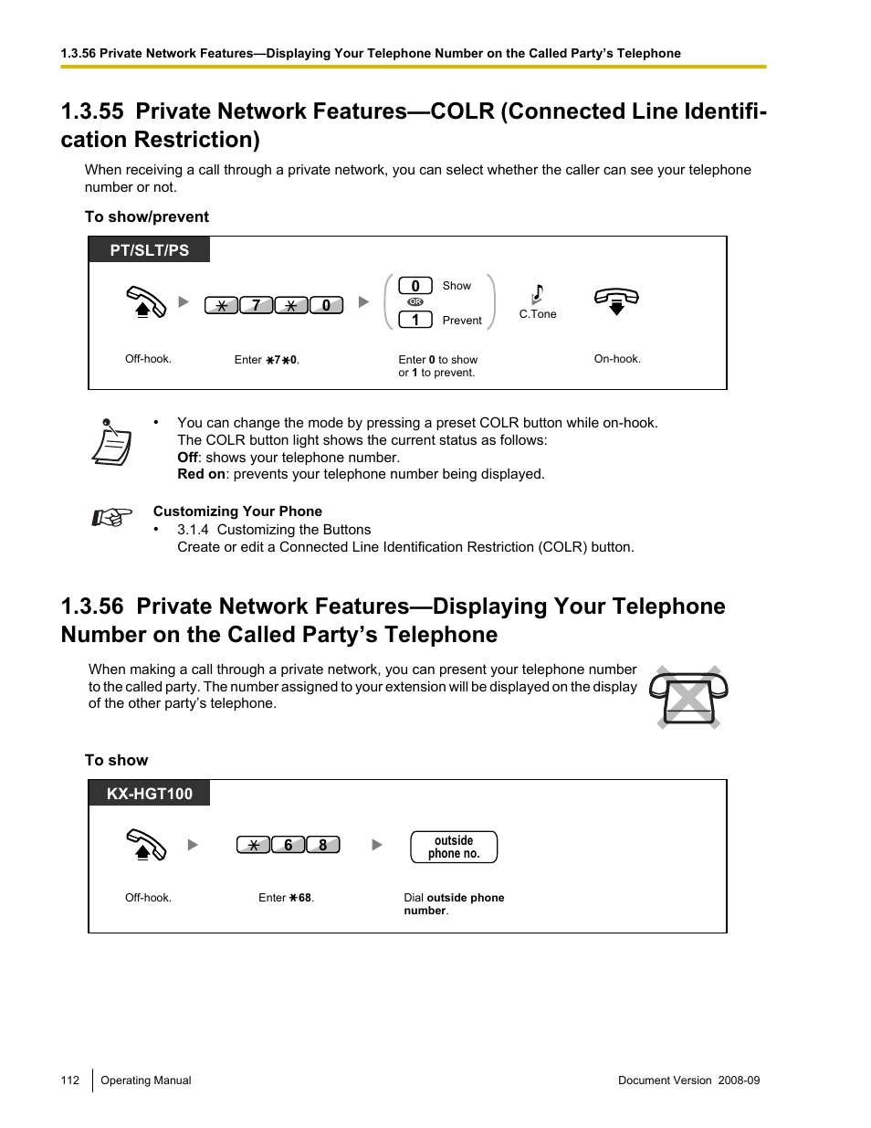 Telephone | Panasonic KX-NCP500 User Manual | Page 112 / 210