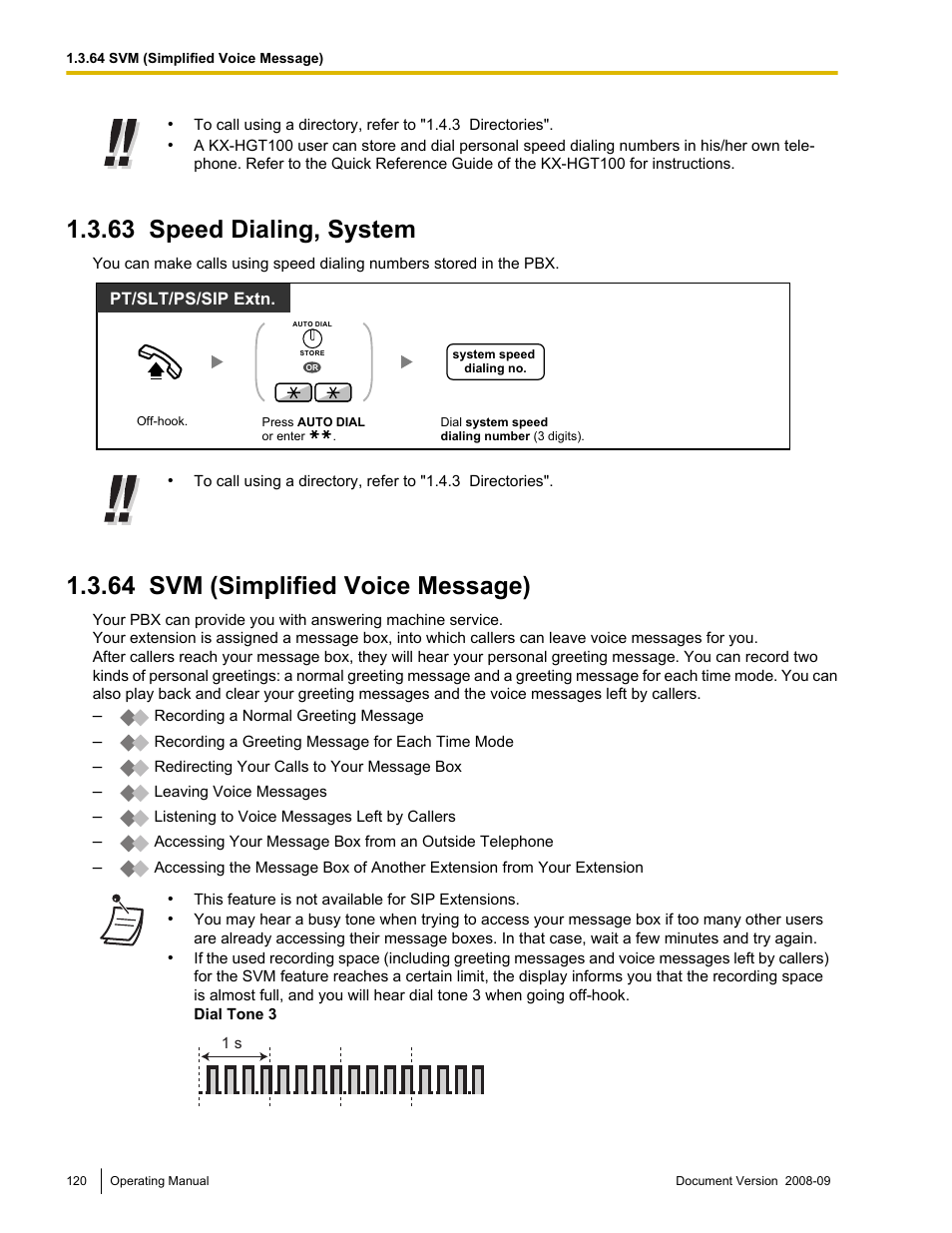 63 speed dialing, system, 64 svm (simplified voice message), Speed dialing, system | Svm (simplified voice message) | Panasonic KX-NCP500 User Manual | Page 120 / 210