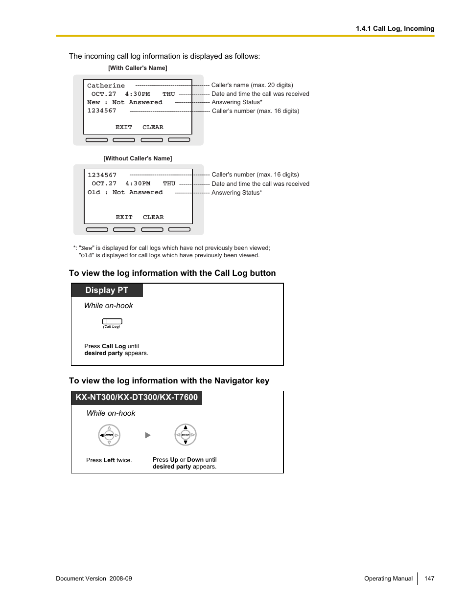Display pt | Panasonic KX-NCP500 User Manual | Page 147 / 210