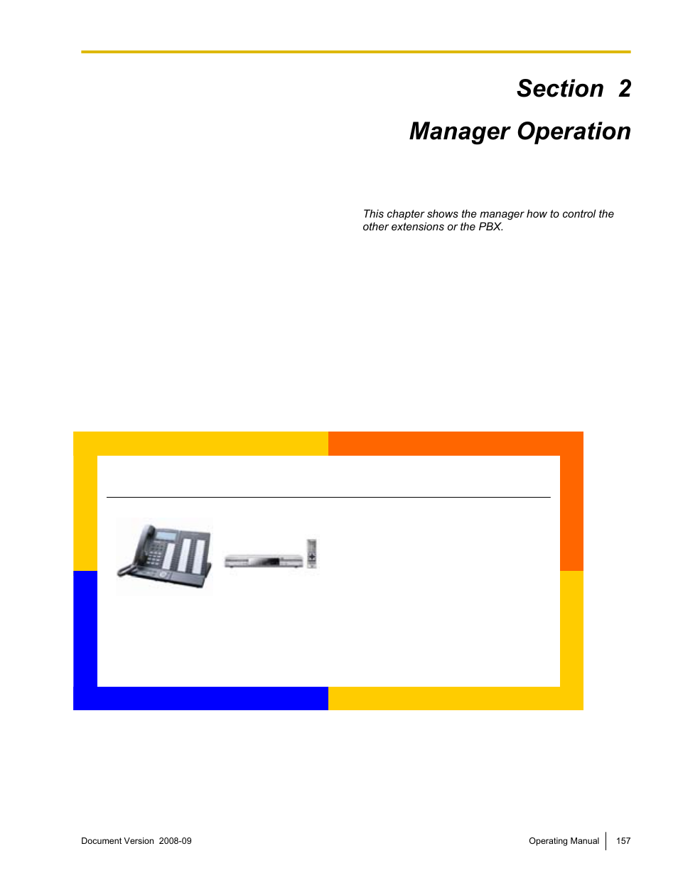 2 manager operation, Manager operation | Panasonic KX-NCP500 User Manual | Page 157 / 210