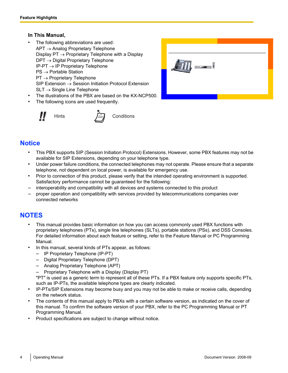 Notice | Panasonic KX-NCP500 User Manual | Page 4 / 210