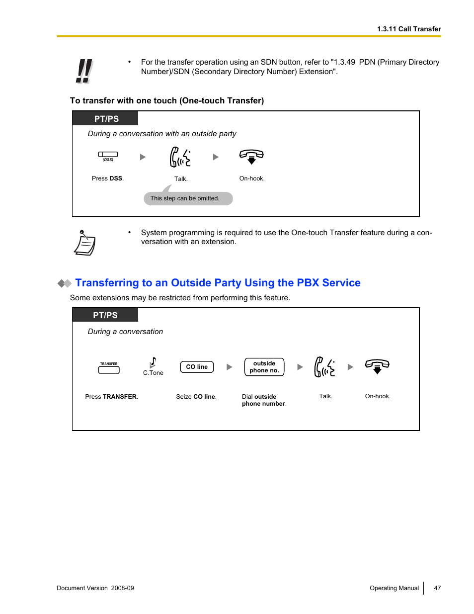 Pt/ps | Panasonic KX-NCP500 User Manual | Page 47 / 210