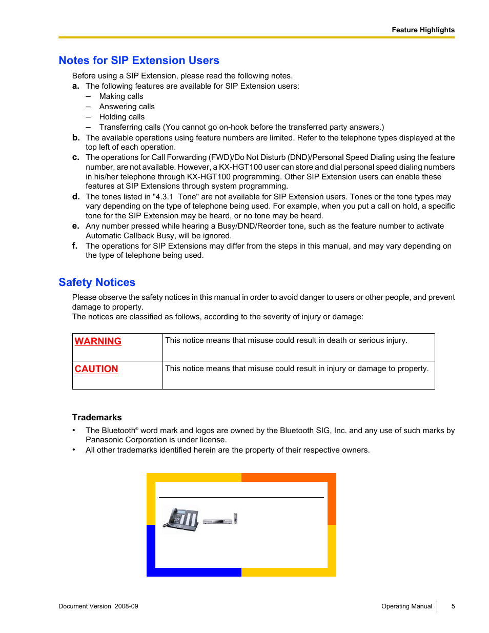 Safety notices | Panasonic KX-NCP500 User Manual | Page 5 / 210