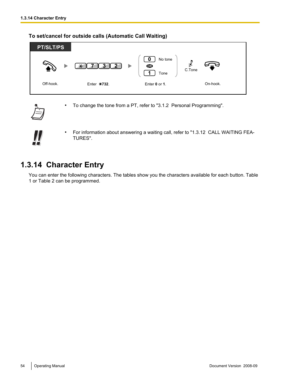 14 character entry, Character entry | Panasonic KX-NCP500 User Manual | Page 54 / 210
