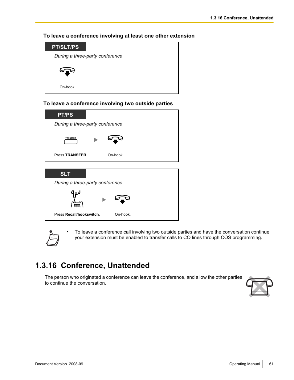 16 conference, unattended, Conference, unattended | Panasonic KX-NCP500 User Manual | Page 61 / 210