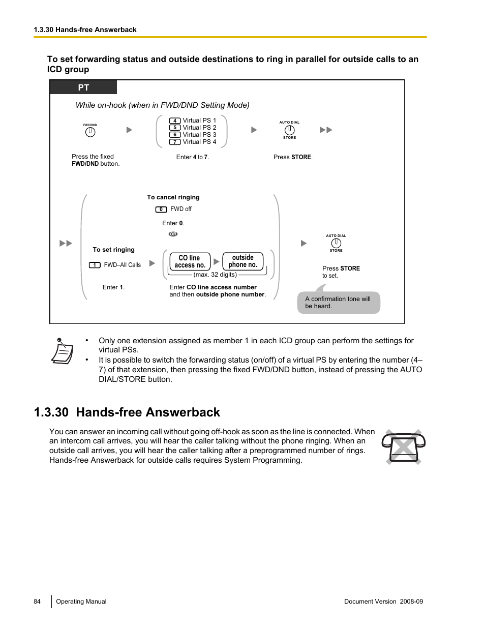 30 hands-free answerback, Hands-free answerback | Panasonic KX-NCP500 User Manual | Page 84 / 210