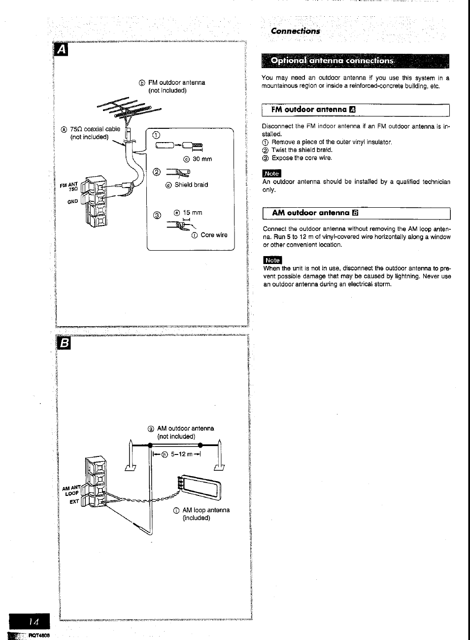 Connections | Panasonic SC-AK57 User Manual | Page 8 / 53