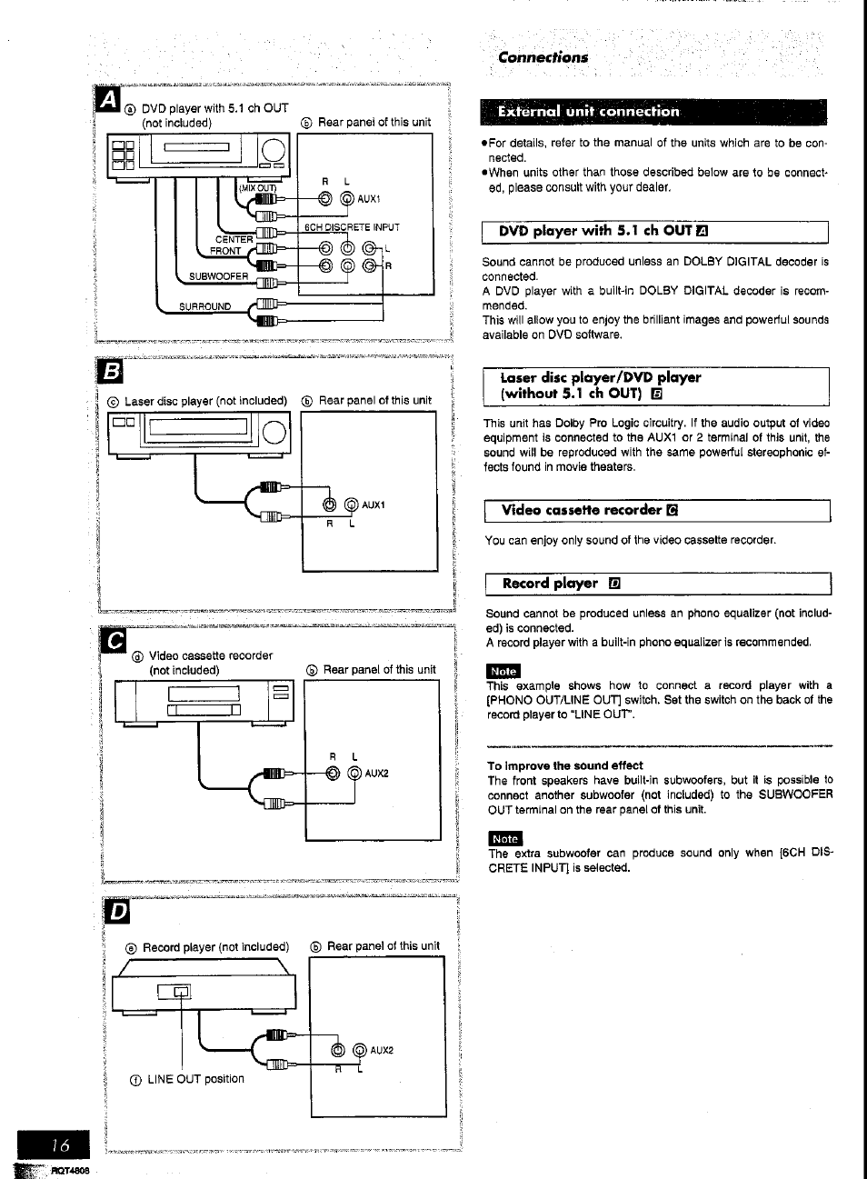 To improve the sound effect | Panasonic SC-AK57 User Manual | Page 9 / 53