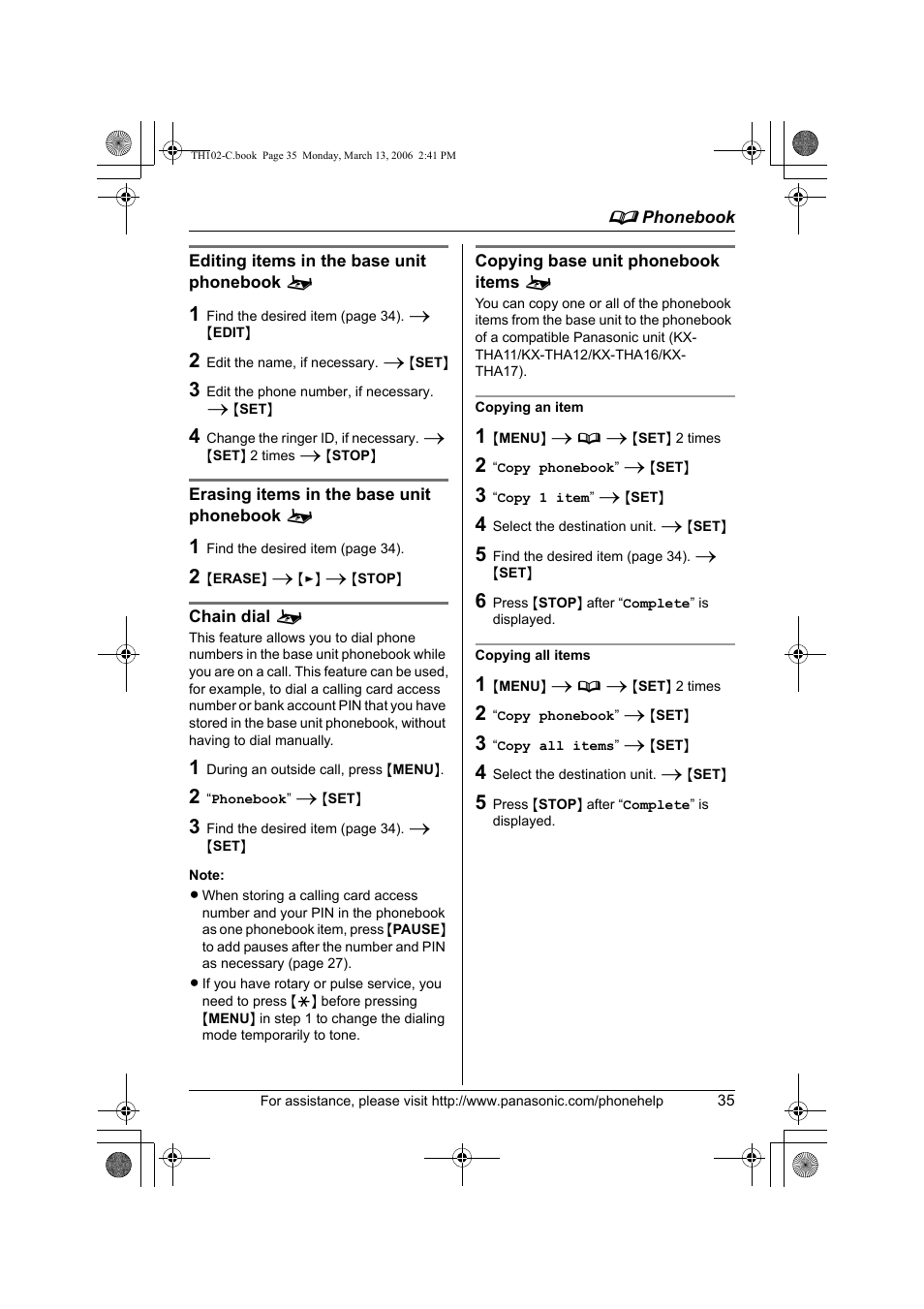 Panasonic KX-TH102-C User Manual | Page 35 / 100