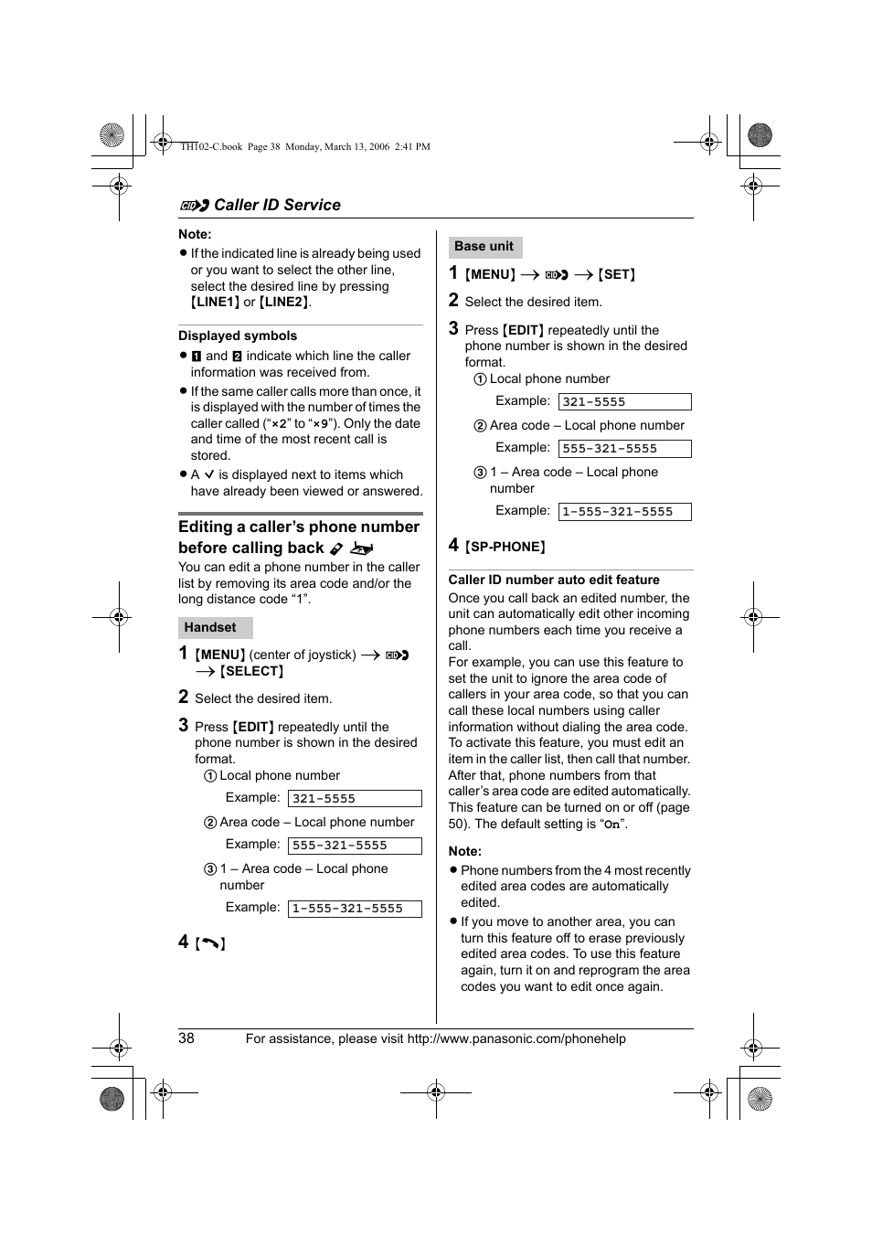 Panasonic KX-TH102-C User Manual | Page 38 / 100