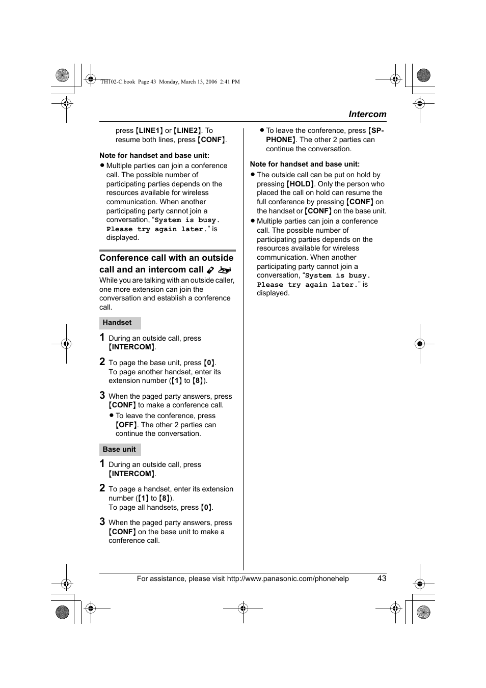 Panasonic KX-TH102-C User Manual | Page 43 / 100