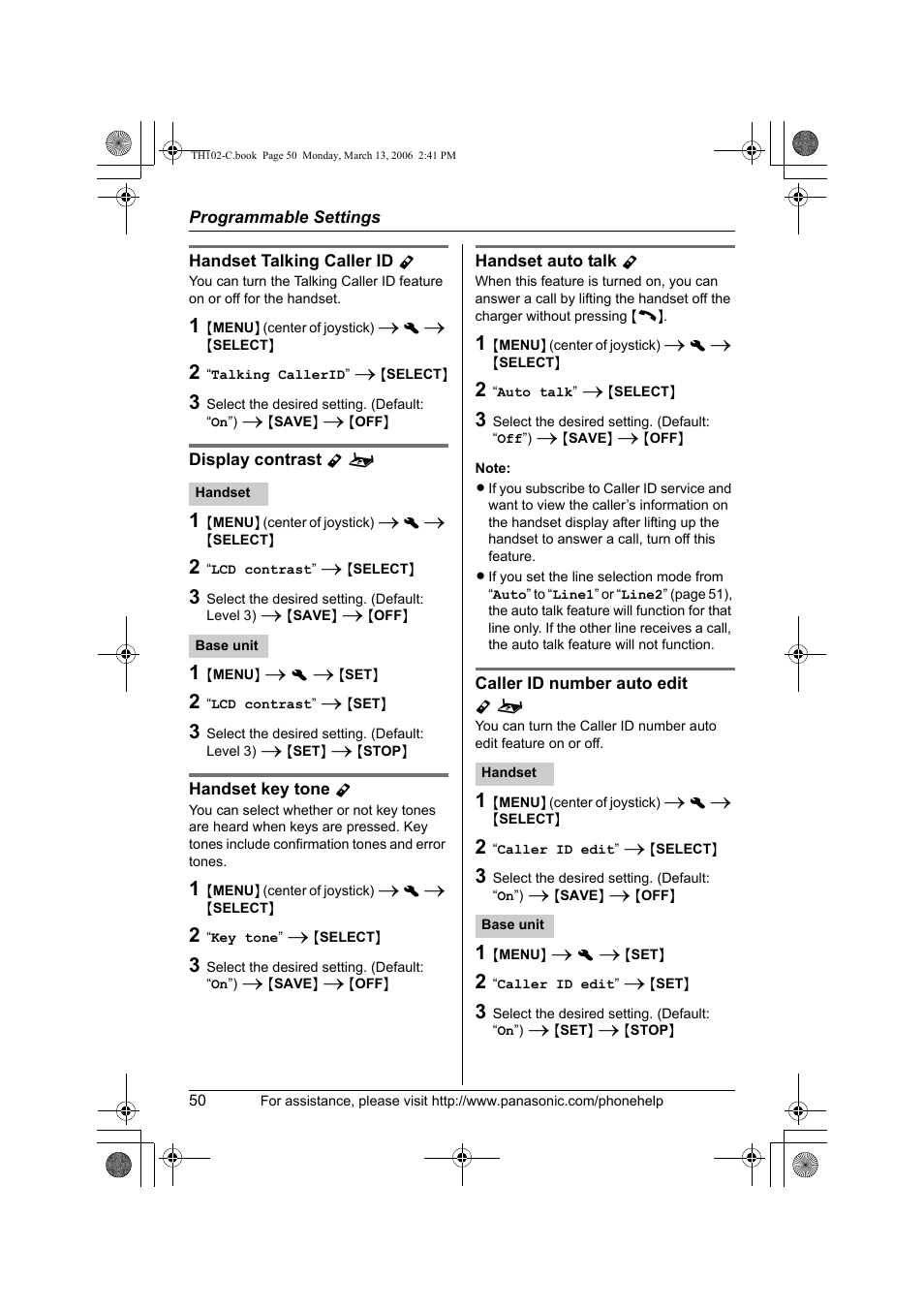 Panasonic KX-TH102-C User Manual | Page 50 / 100