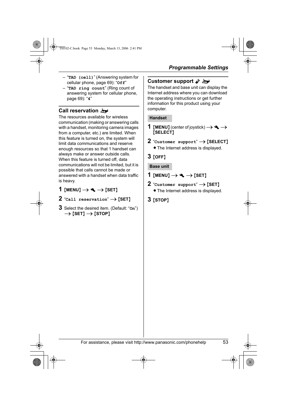 Panasonic KX-TH102-C User Manual | Page 53 / 100