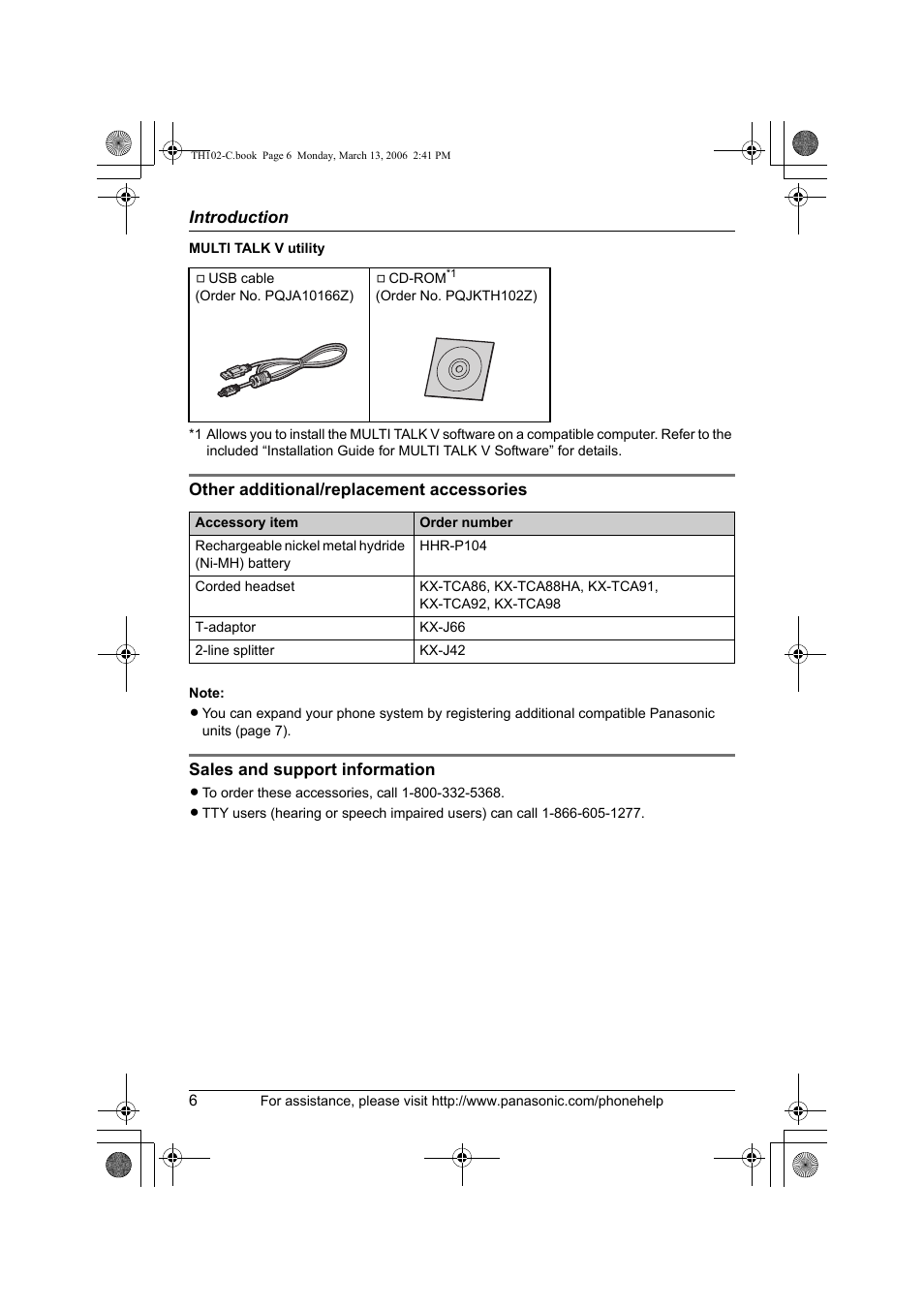 Panasonic KX-TH102-C User Manual | Page 6 / 100
