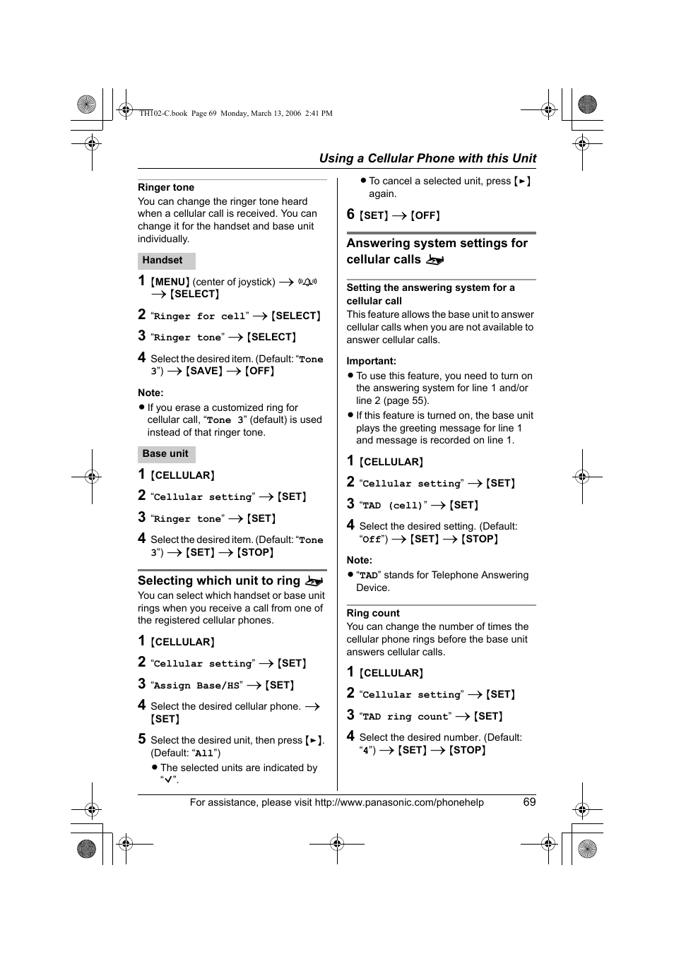 Panasonic KX-TH102-C User Manual | Page 69 / 100