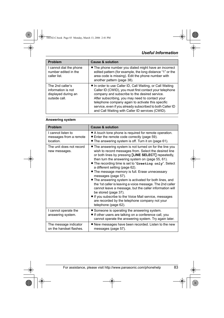 Panasonic KX-TH102-C User Manual | Page 83 / 100