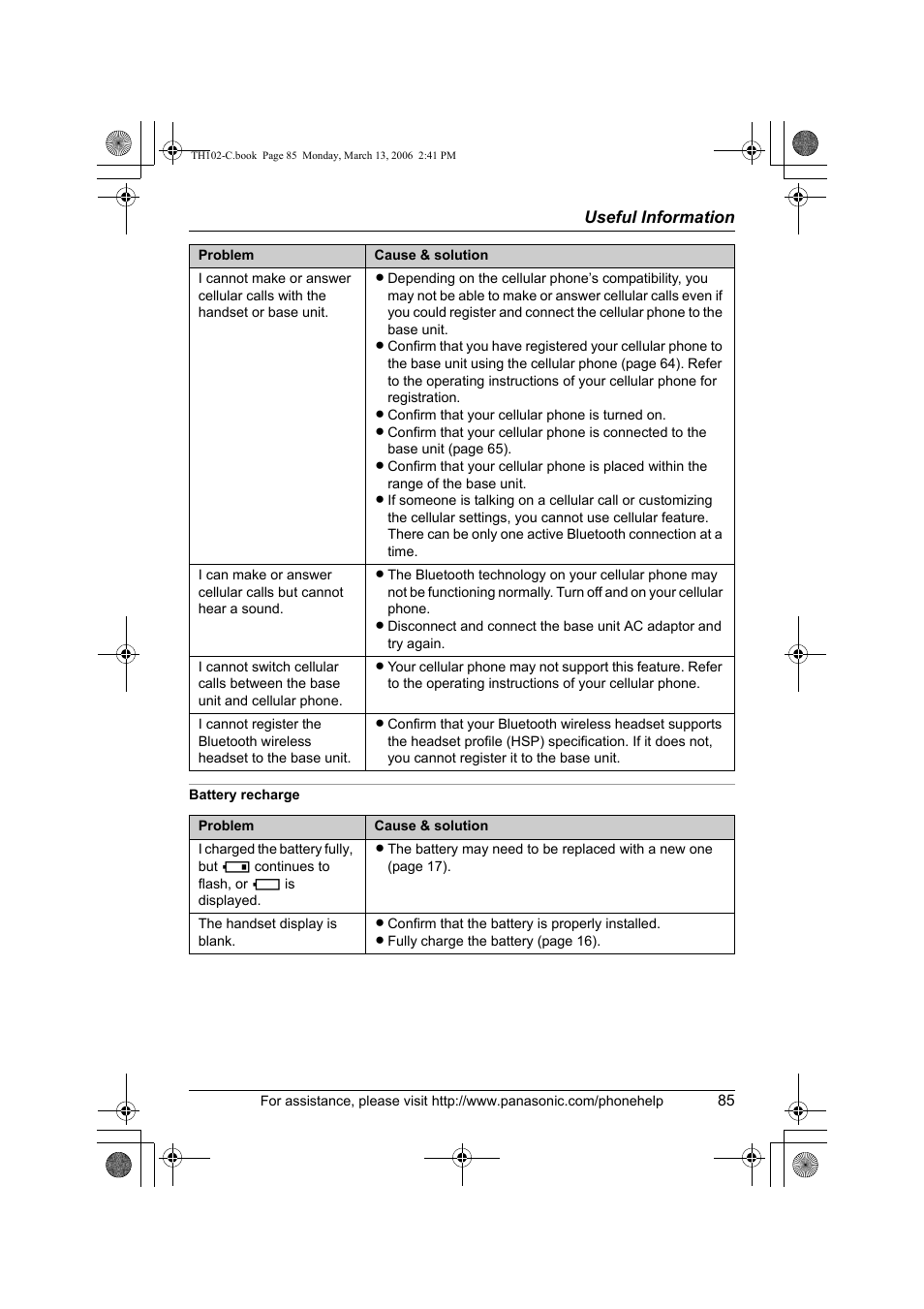 Panasonic KX-TH102-C User Manual | Page 85 / 100