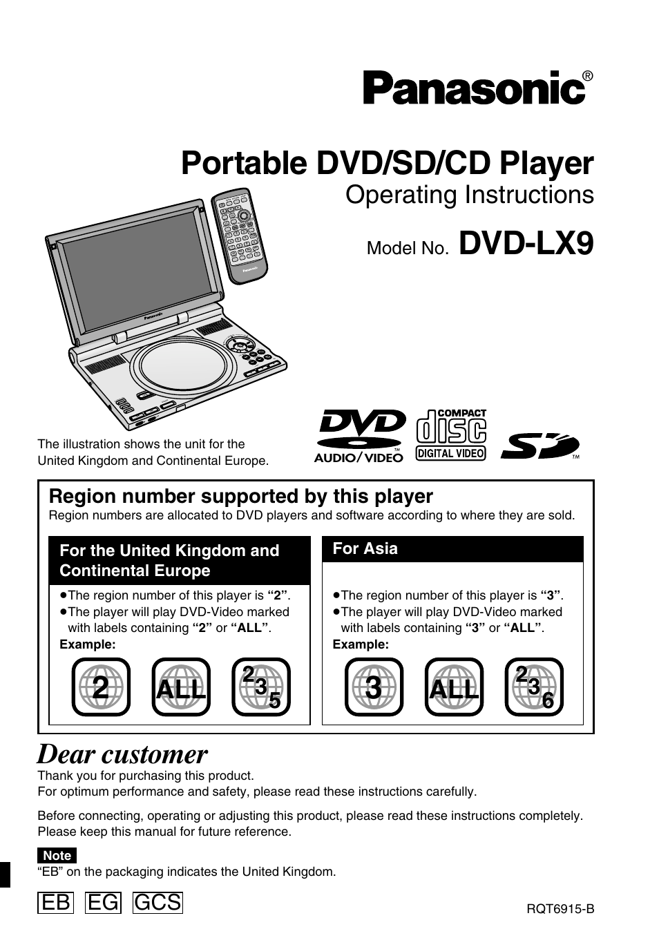 Panasonic DVD-LX9 User Manual | 48 pages