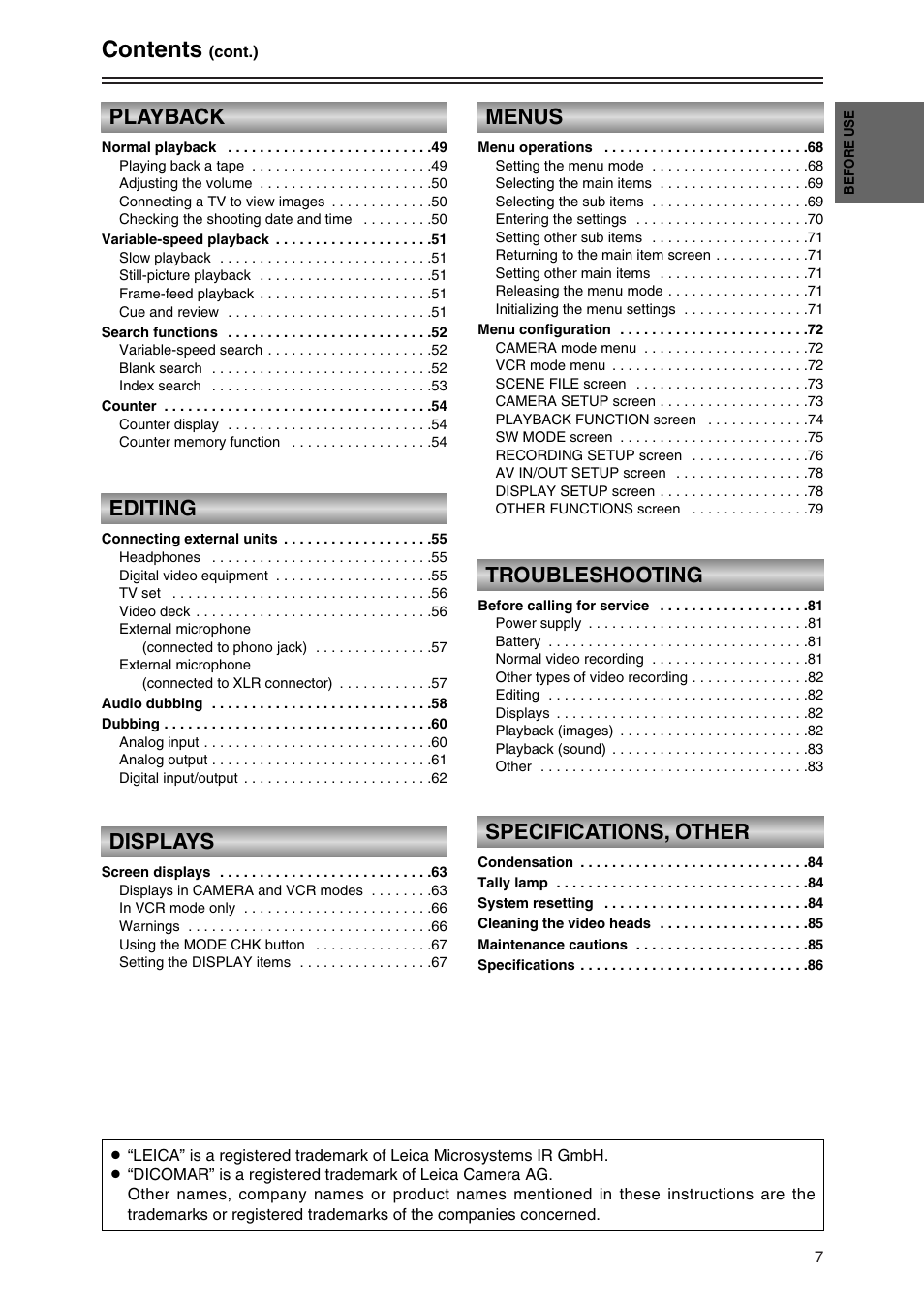 Panasonic AG-DVC30P User Manual | Page 7 / 88