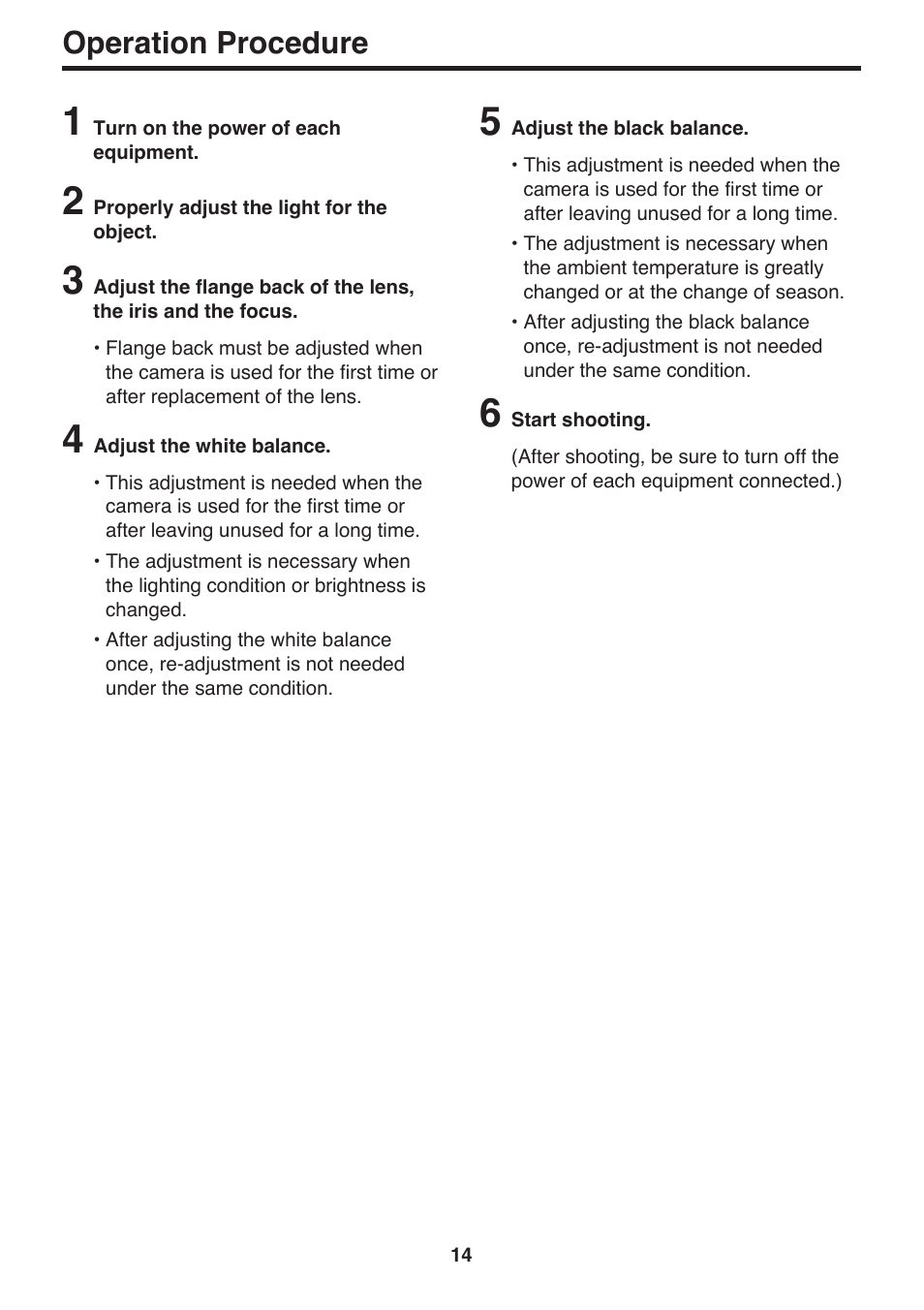 Operation procedure | Panasonic AK-HC910P User Manual | Page 14 / 36
