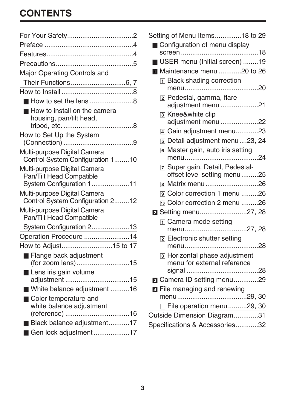 Panasonic AK-HC910P User Manual | Page 3 / 36