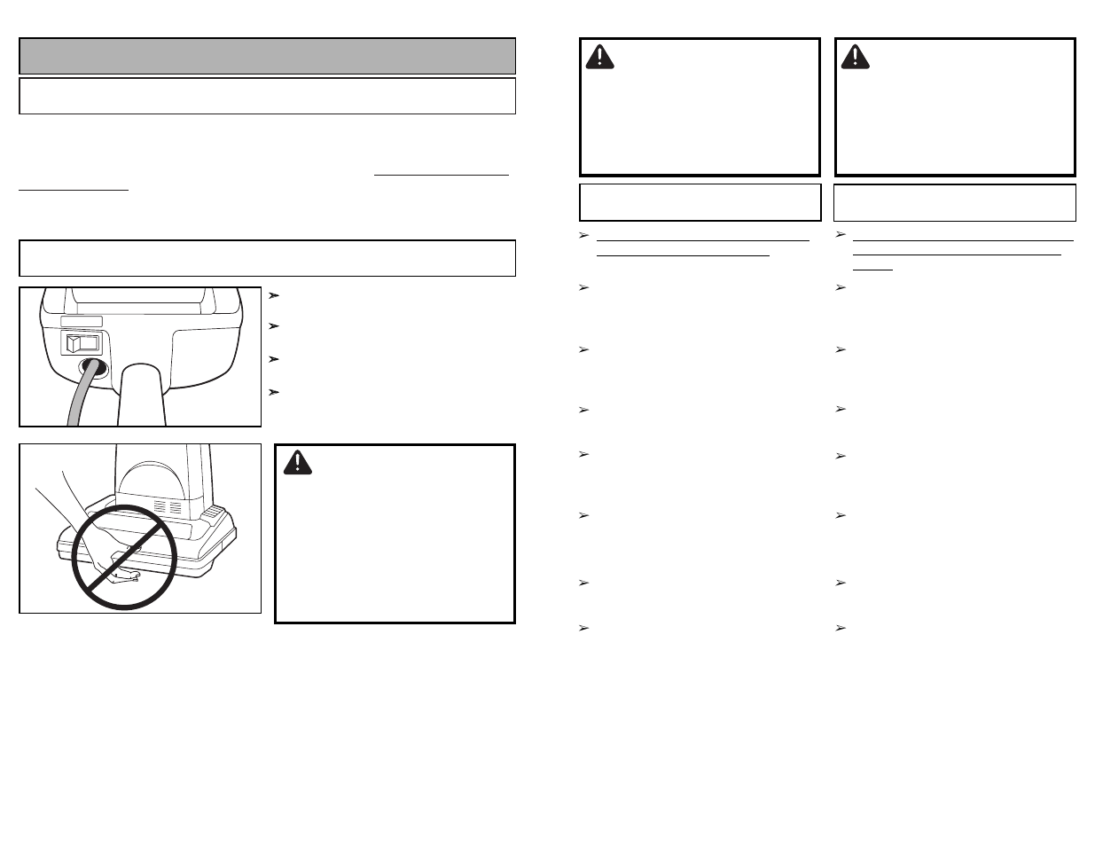 To operate vacuum cleaner, Avertissement, Advertencia | Caution | Panasonic MC-UG581 User Manual | Page 18 / 44