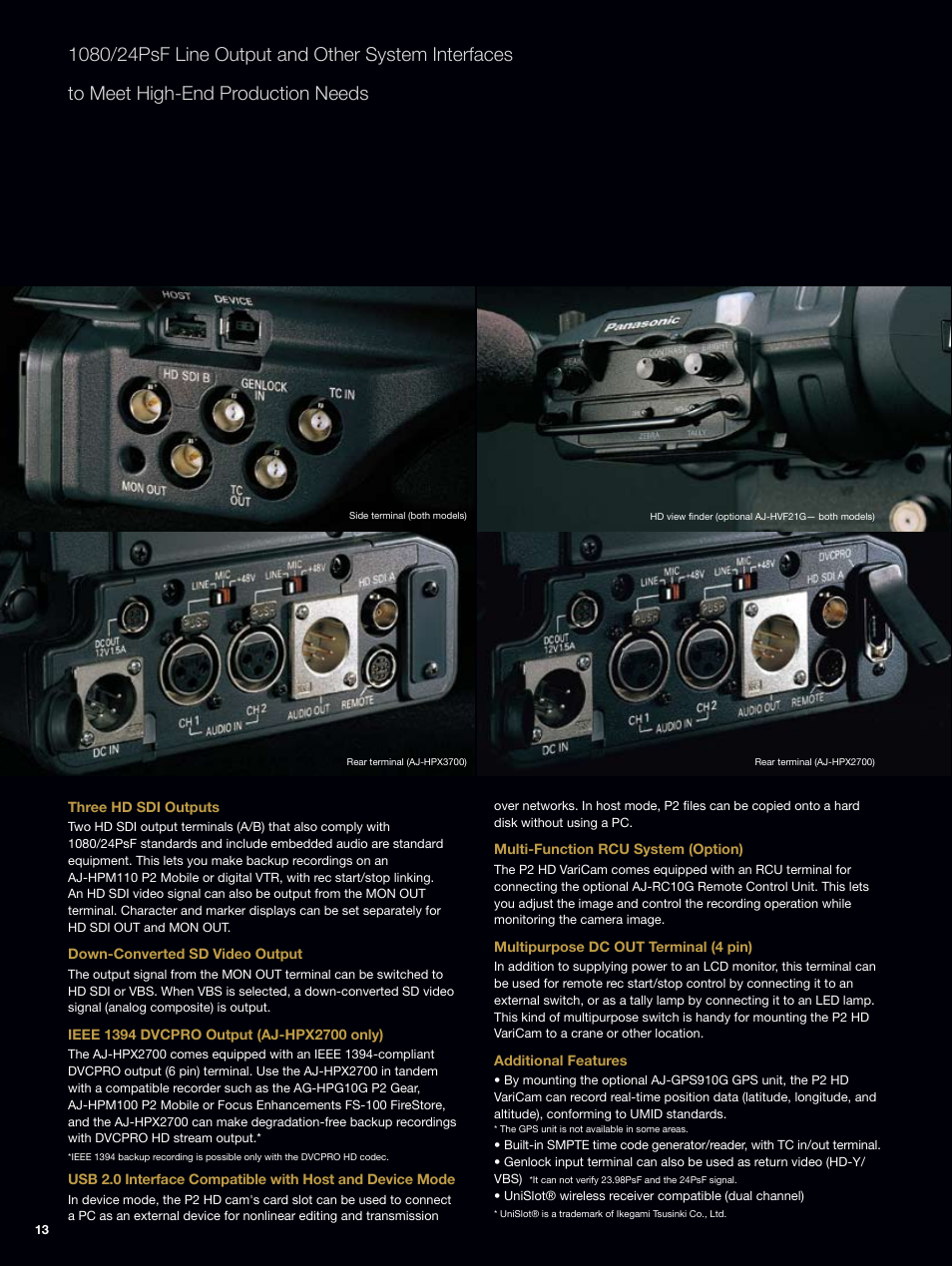 Panasonic AJ-HPX2700 User Manual | Page 14 / 20