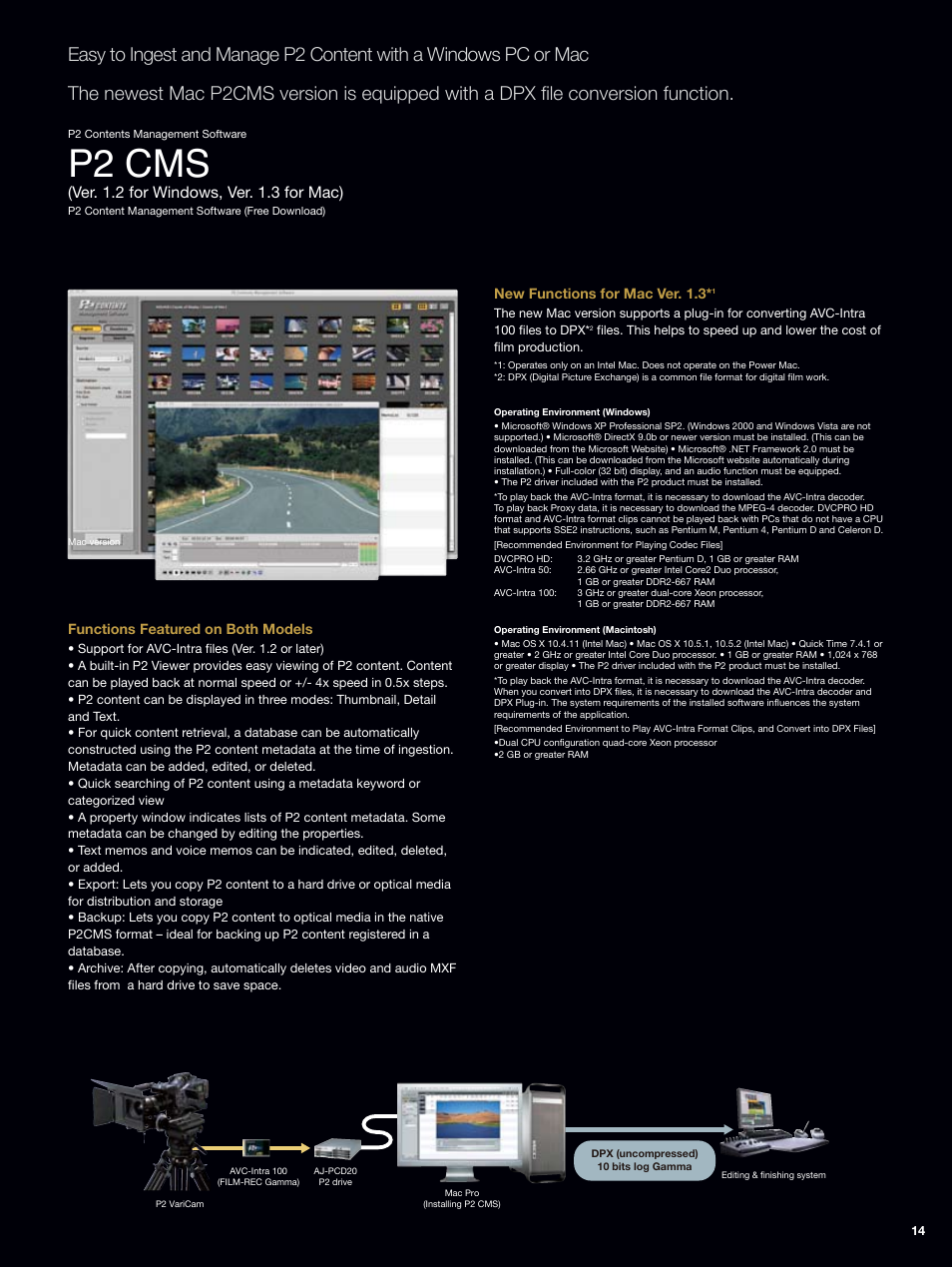 P2 cms, Ver. 1.2 for windows, ver. 1.3 for mac) | Panasonic AJ-HPX2700 User Manual | Page 15 / 20
