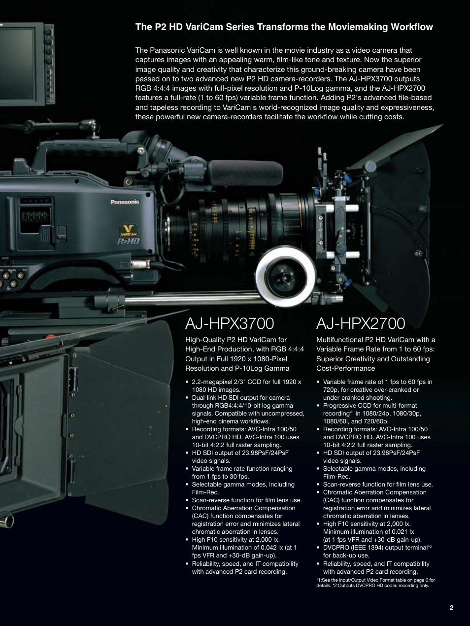 Aj-hpx3700, Aj-hpx2700 | Panasonic AJ-HPX2700 User Manual | Page 3 / 20