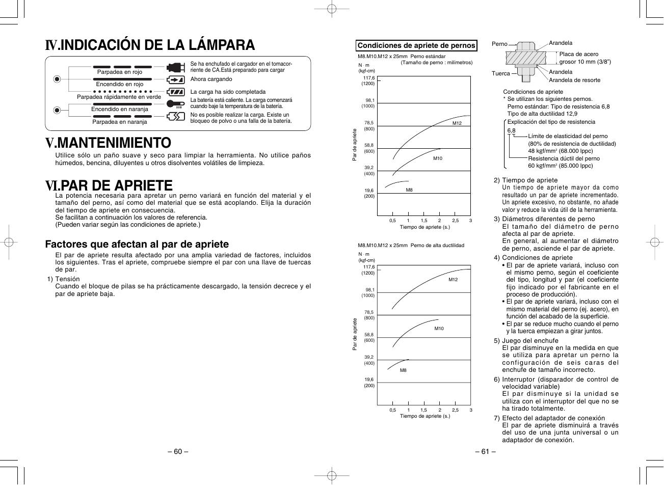 Factores que afectan al par de apriete | Panasonic EY7201 User Manual | Page 31 / 52