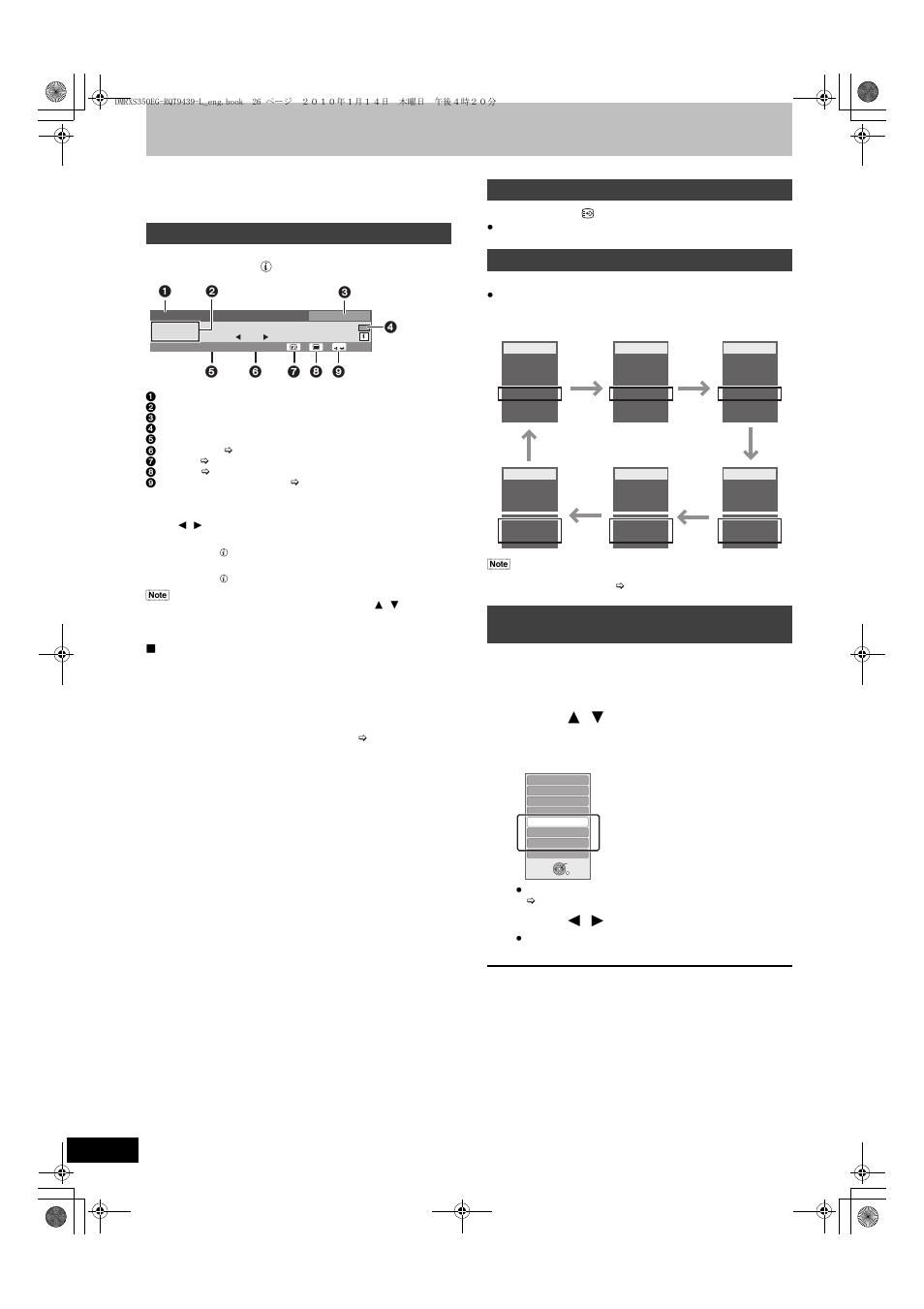 Advanced watching digital broadcasts, Press [status, Press [sttl | Press [audio, Press [option, Press [ 2 , 1 ] to select the setting, Digital channel information | Panasonic DMR-XS350 User Manual | Page 26 / 120