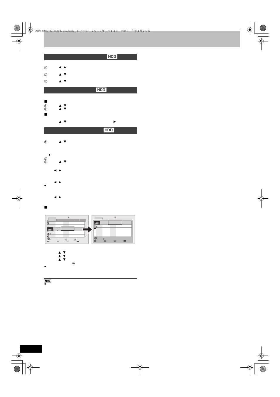 Play the selected titles, Play the titles continuously (grouped playback), Regarding the group name | Panasonic DMR-XS350 User Manual | Page 40 / 120