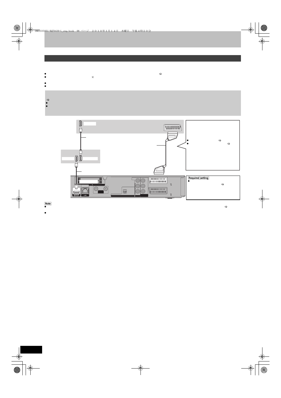 Additional connections, Regarding viera link “hdavi control, Function | Panasonic DMR-XS350 User Manual | Page 98 / 120