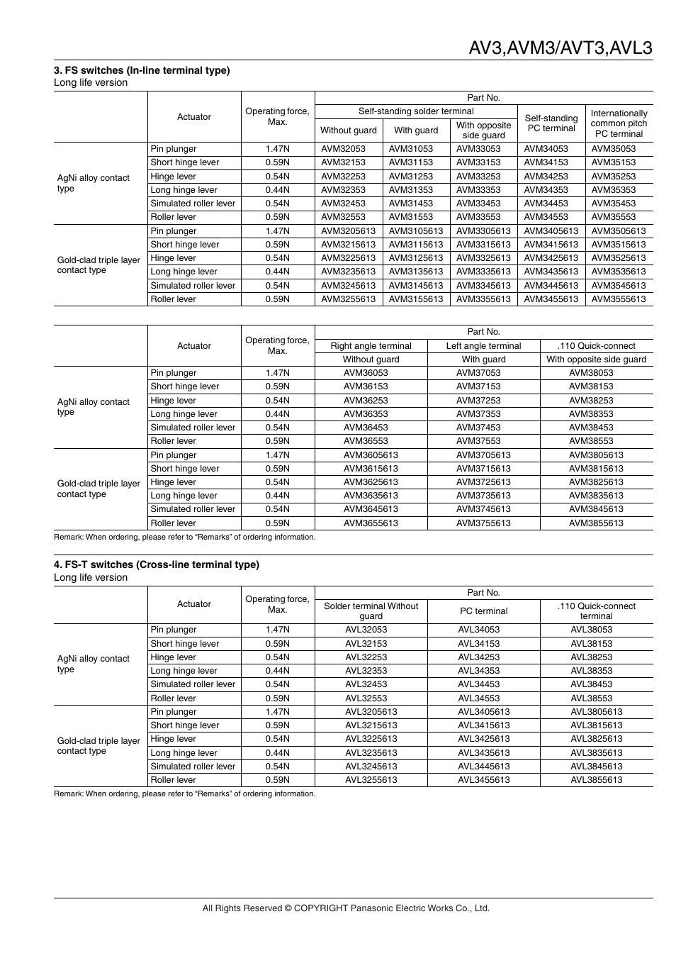 Av3,avm3/avt3,avl3 | Panasonic AV(FS-FS-T) User Manual | Page 6 / 13