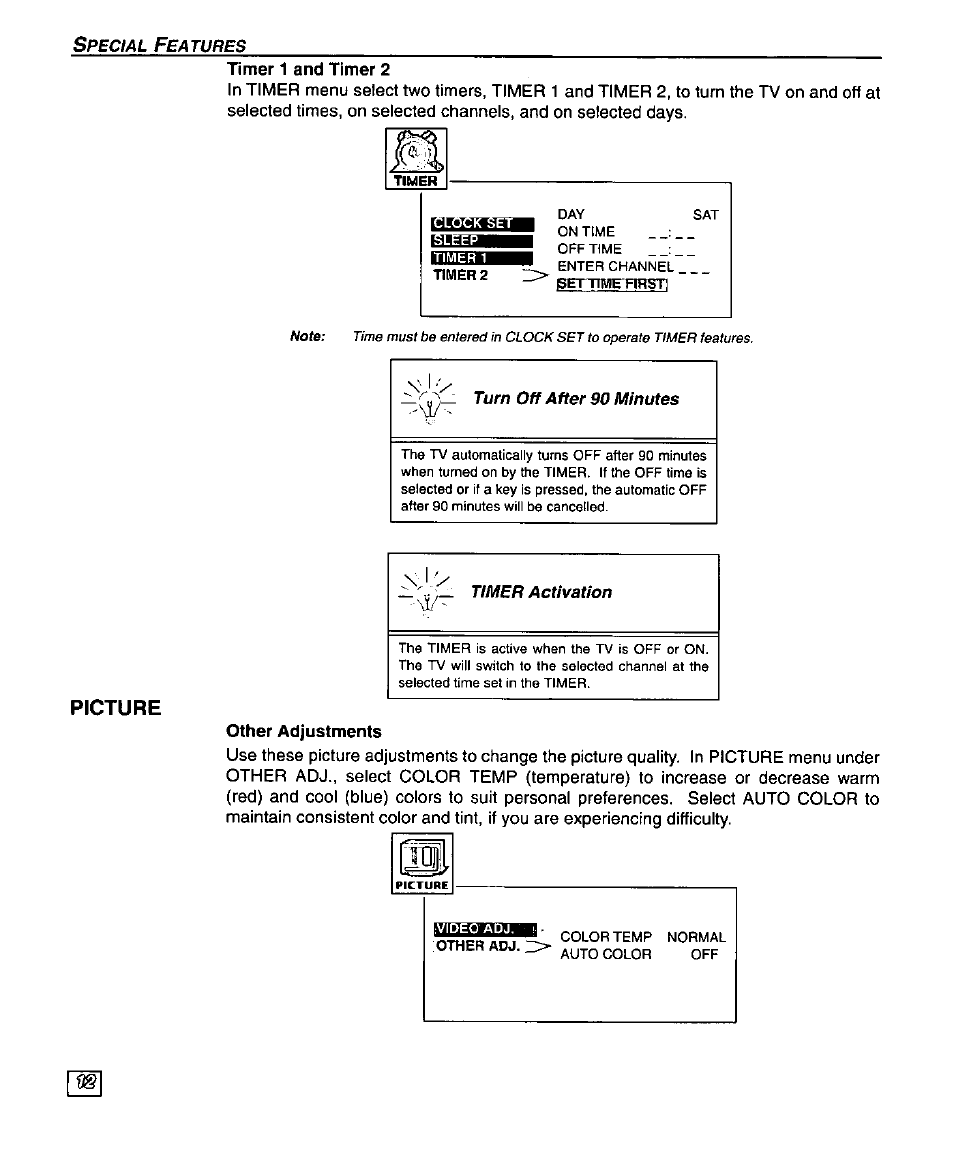 Picture | Panasonic SUPERFLAT CT-27SF25 User Manual | Page 14 / 36