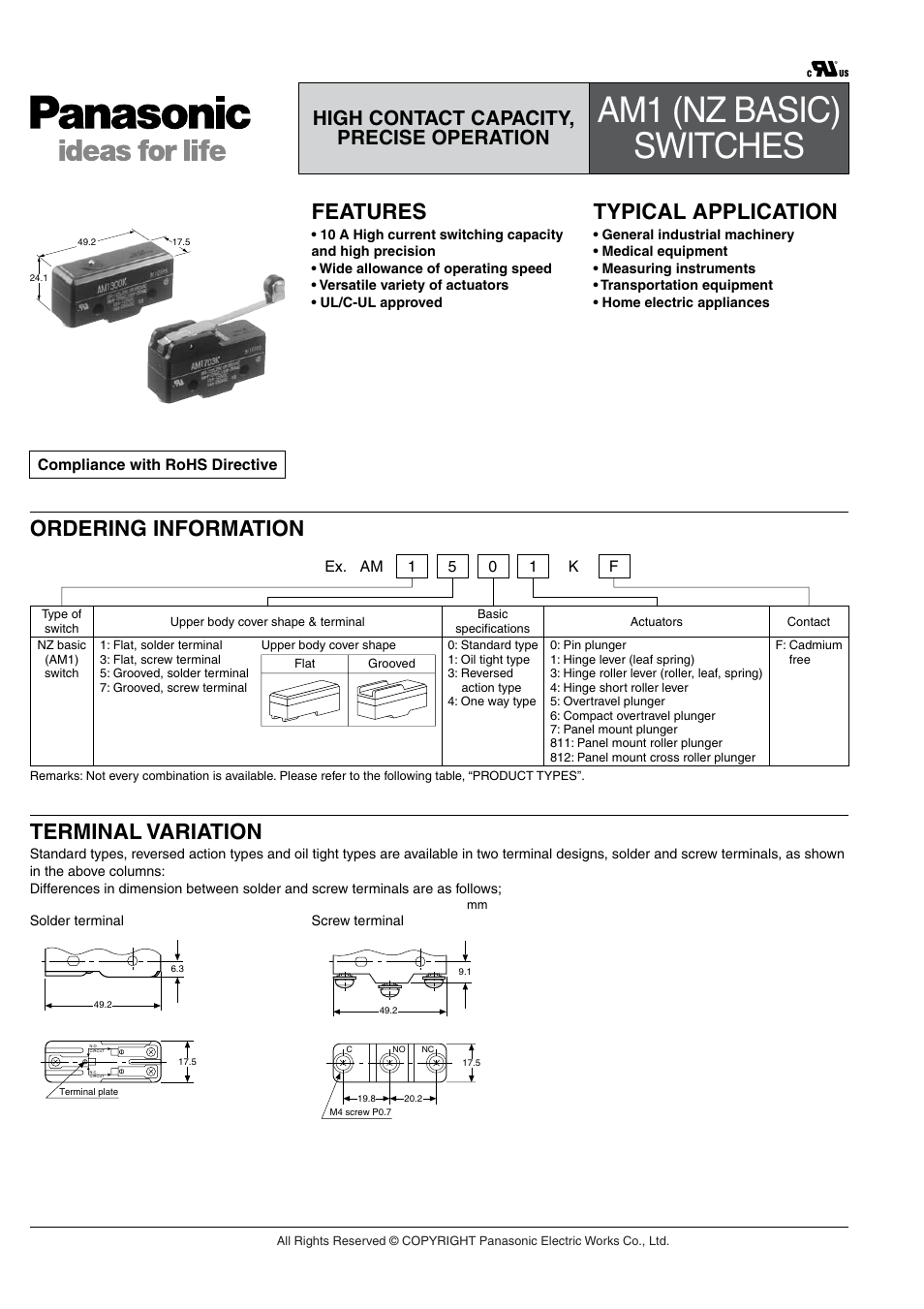 Panasonic AM1 (NZ BASIC) User Manual | 9 pages