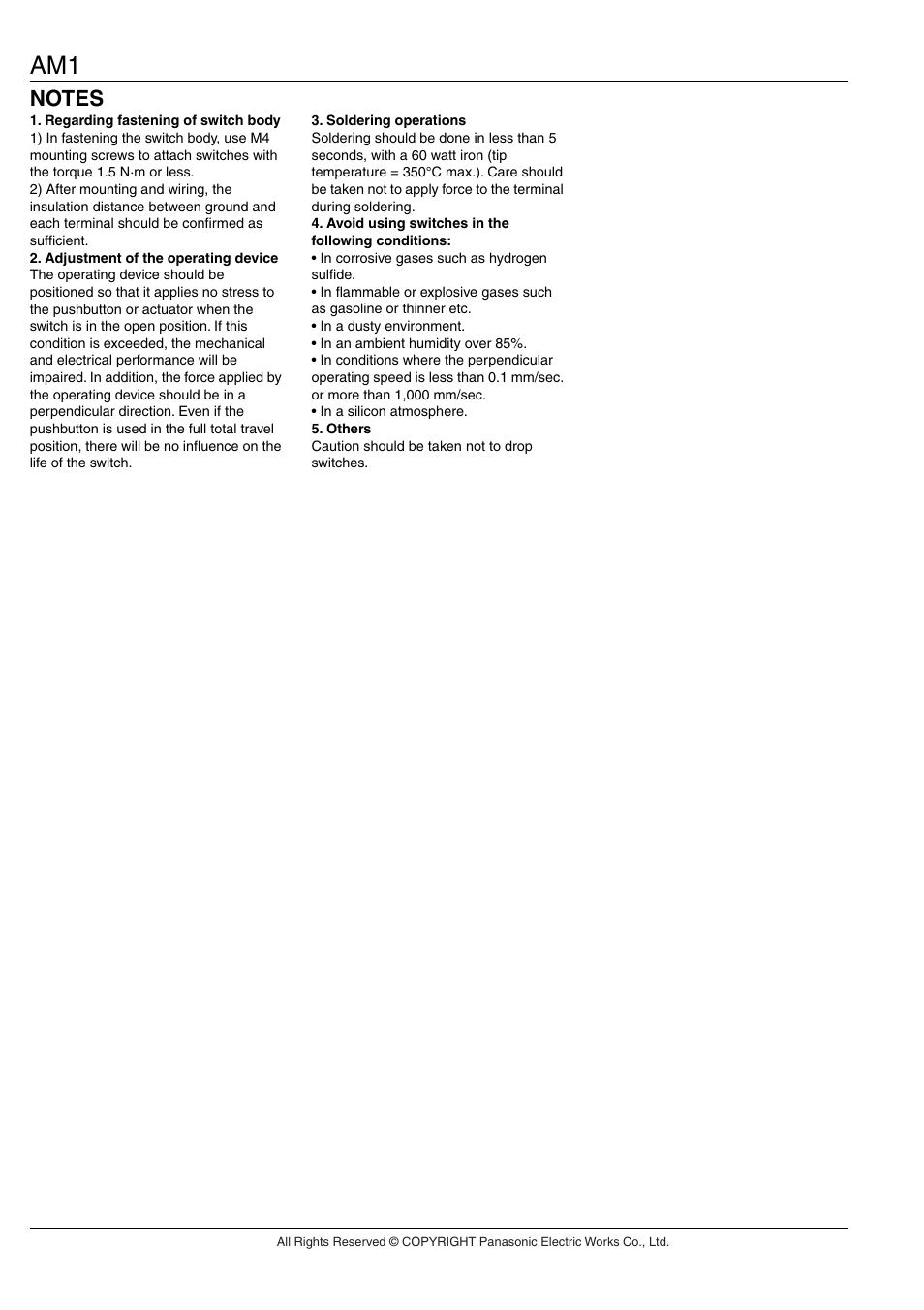 Panasonic AM1 (NZ BASIC) User Manual | Page 9 / 9