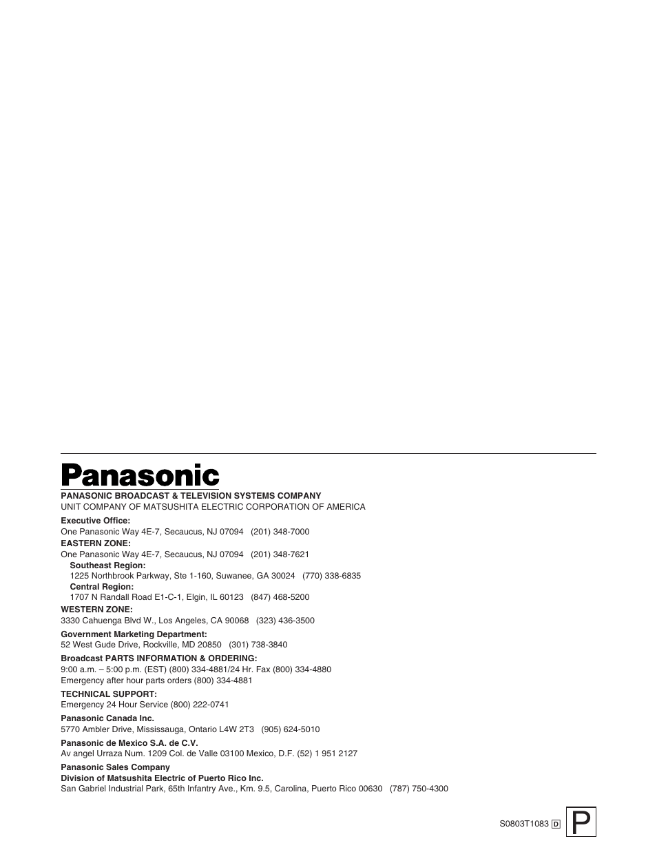 Panasonic BT-LS1400P User Manual | Page 16 / 16
