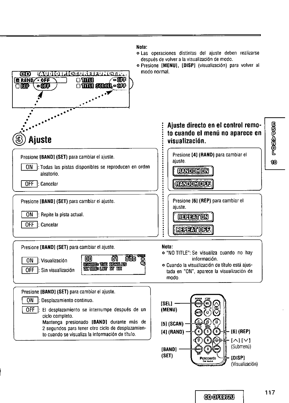 Panasonic FULL FRONT MP3 CD PLAYER CQ-DFX972U User Manual | Page 117 / 156