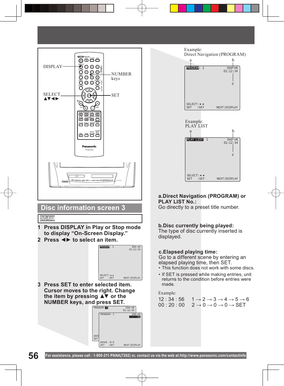 Disc information screen 3 | Panasonic PV-DM2794 User Manual | Page 56 / 84