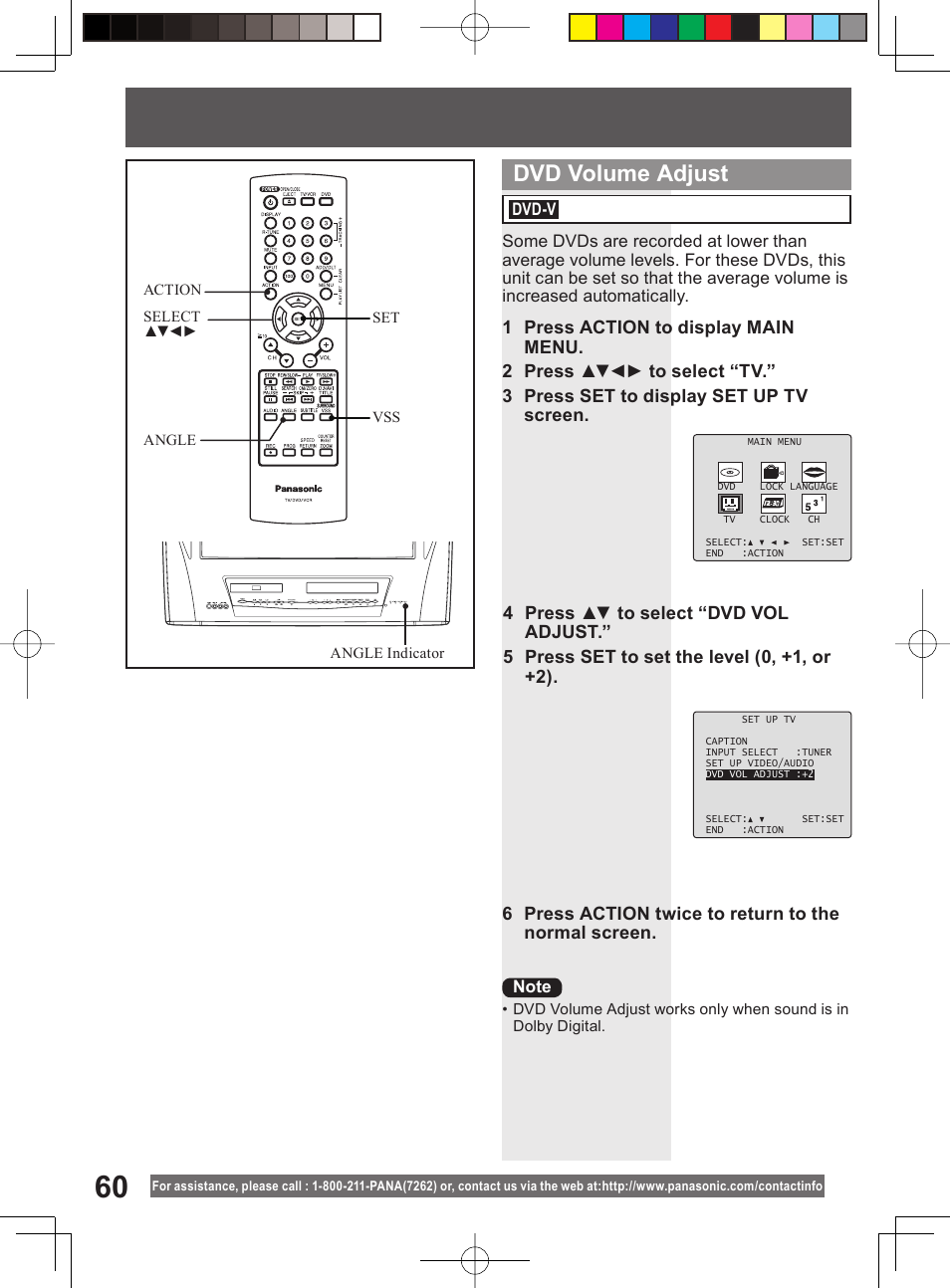 Dvd volume adjust | Panasonic PV-DM2794 User Manual | Page 60 / 84