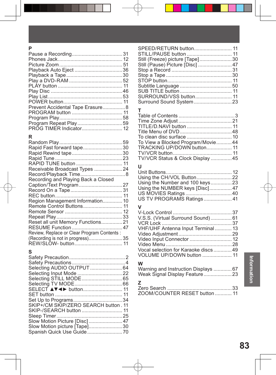 Panasonic PV-DM2794 User Manual | Page 83 / 84