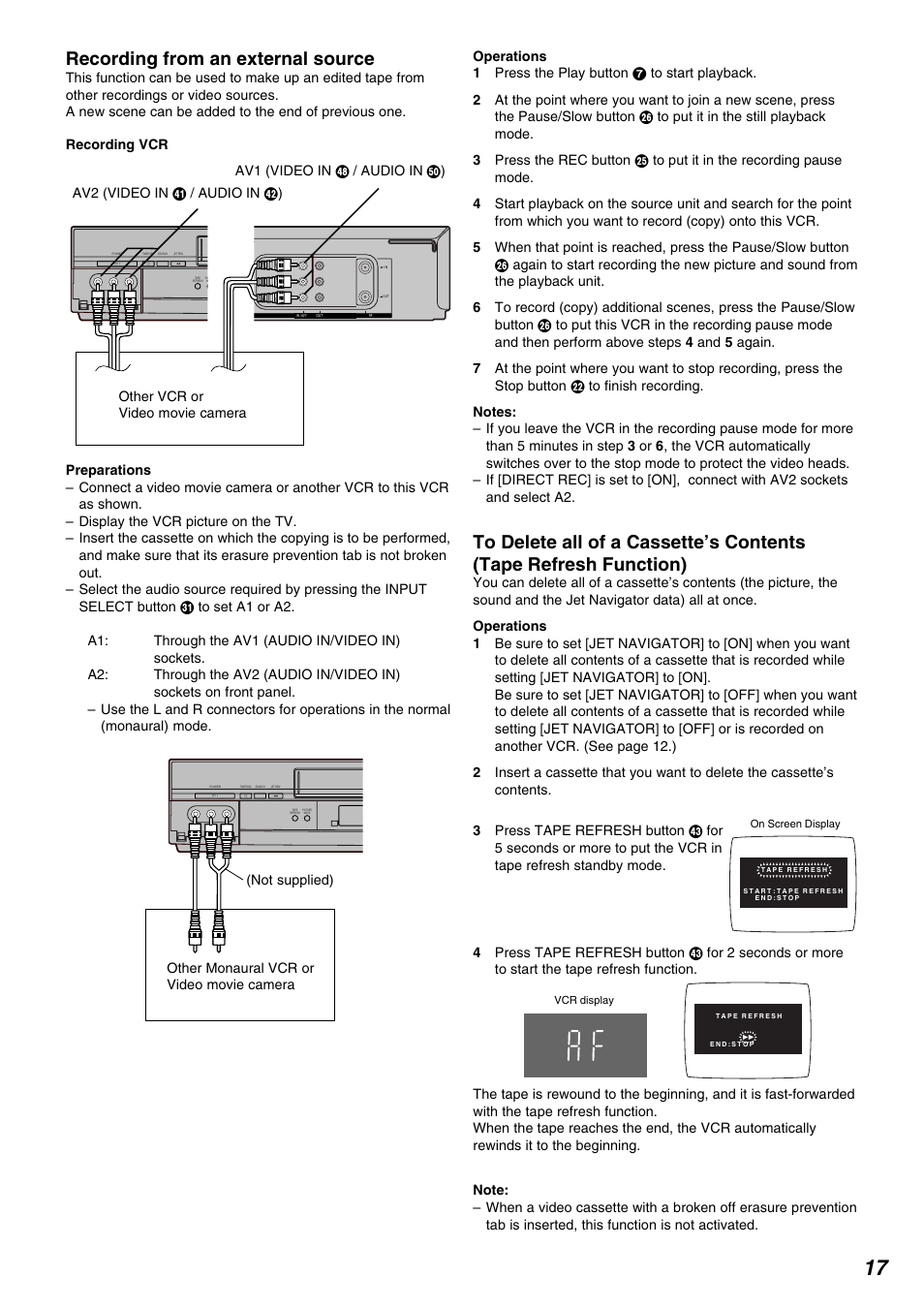 Recording from an external source | Panasonic NV-FJ630AM User Manual | Page 17 / 24