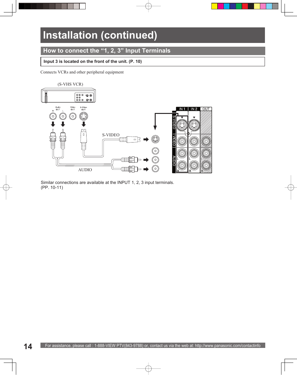Installation (continued) | Panasonic PT-52LCX15 User Manual | Page 14 / 80