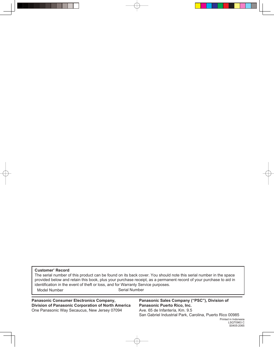 Panasonic PT-52LCX15 User Manual | Page 80 / 80