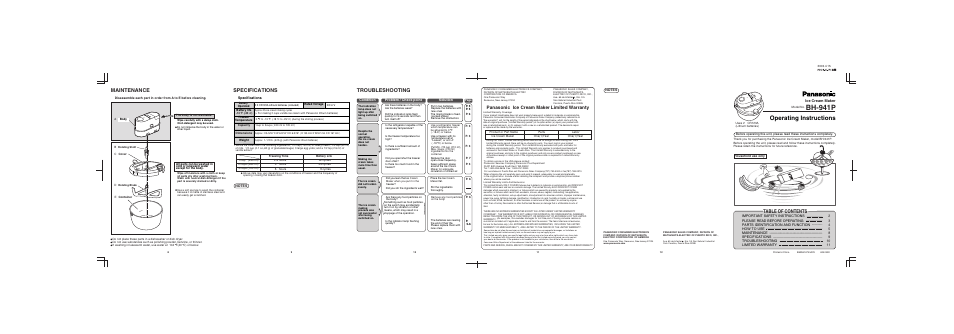 Panasonic BH-941P User Manual | Page 12 / 12