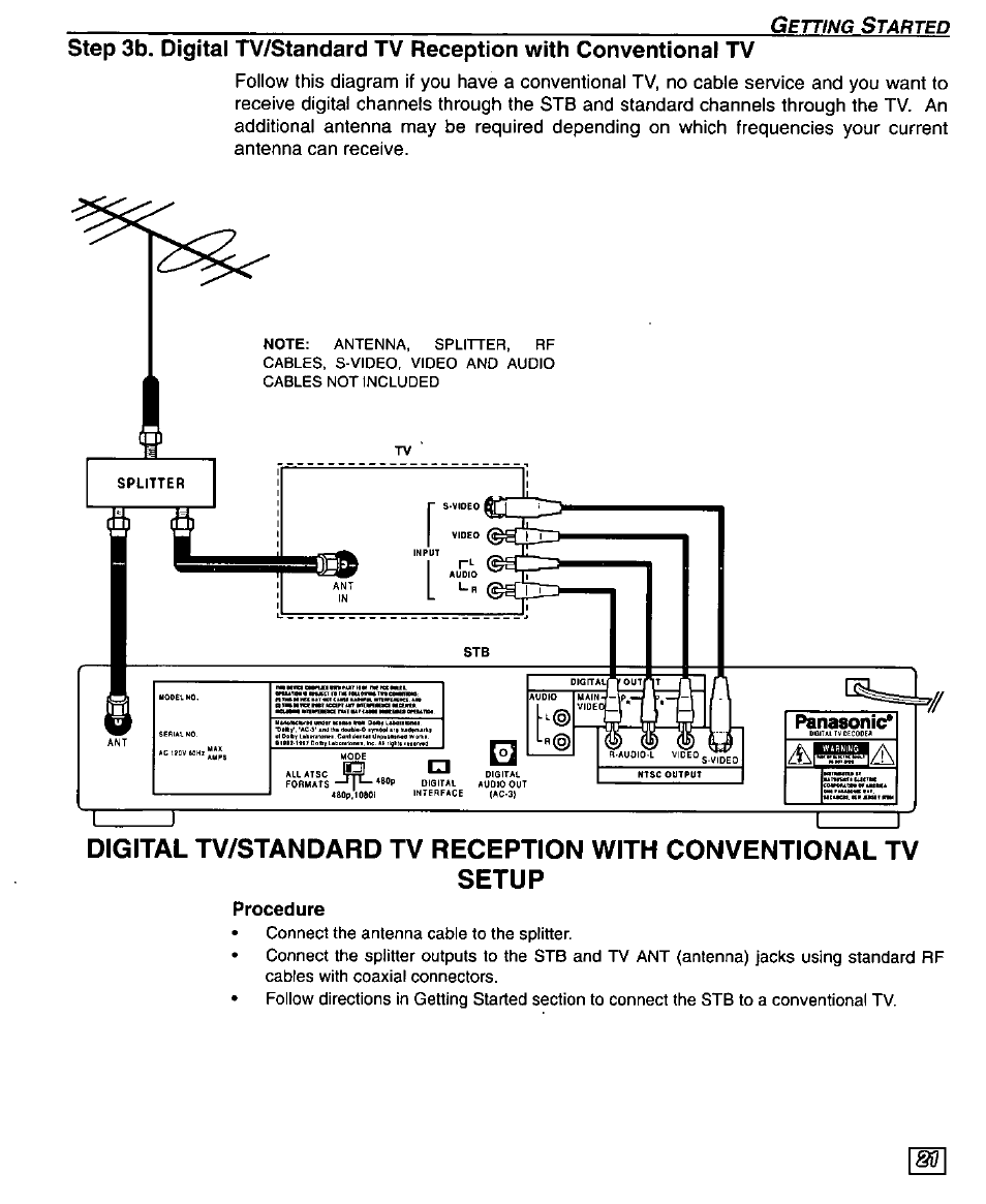 Procedure, Panasonic | Panasonic TU-DST50 User Manual | Page 23 / 58